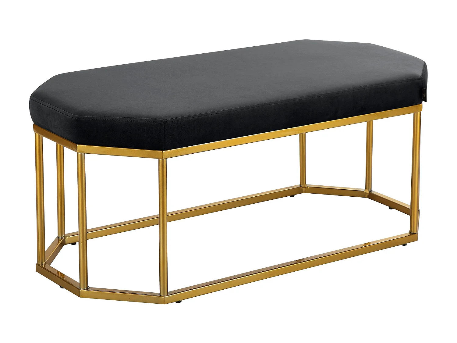 Kyra | Bank in zwart fluweel / gouden frame