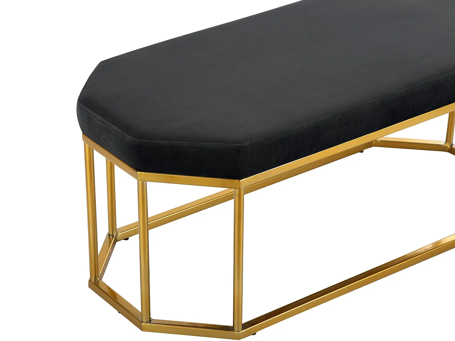 Kyra | Bank in zwart fluweel / gouden frame