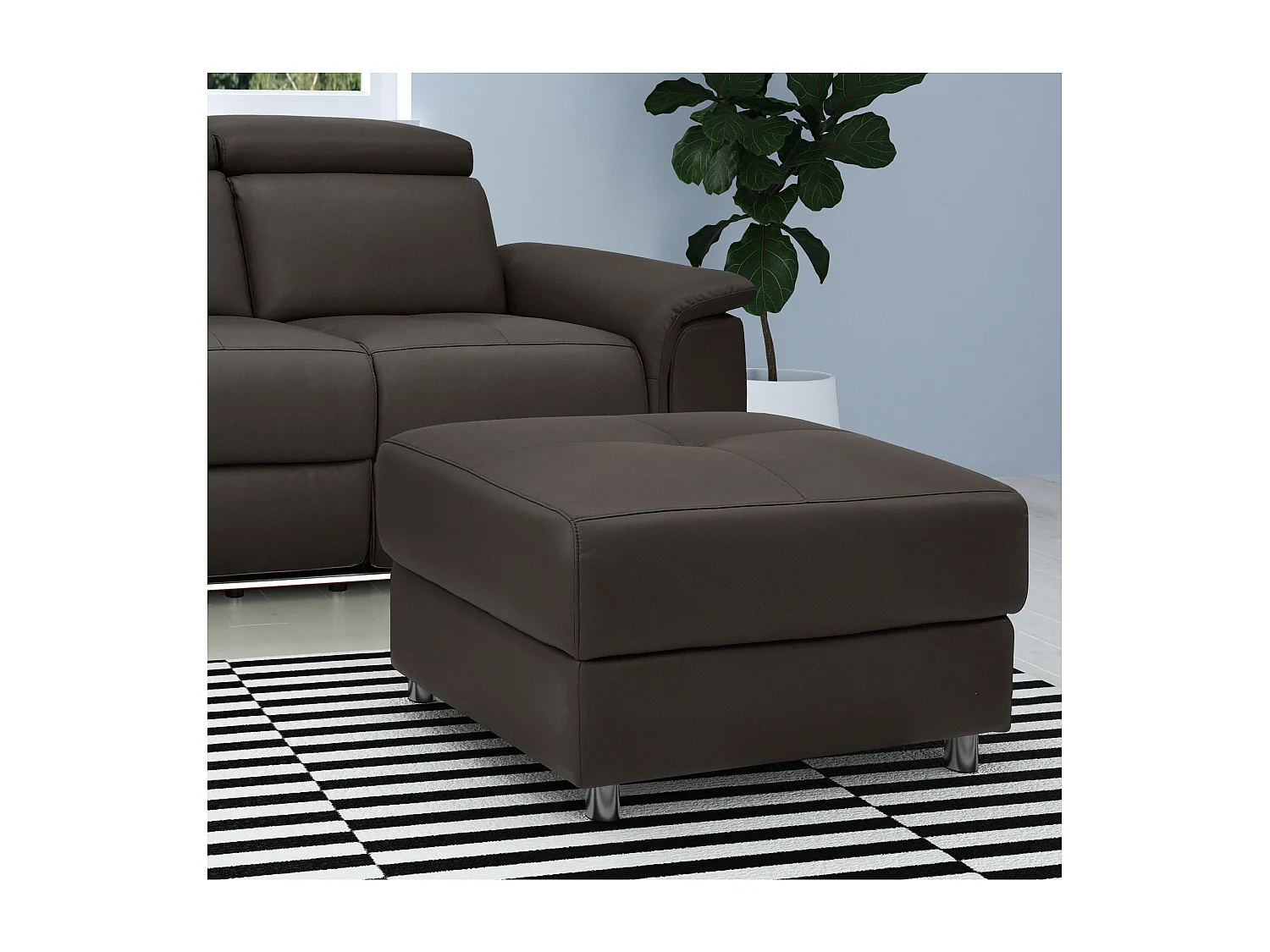 Pareli | Pouf en cuir Marron PU