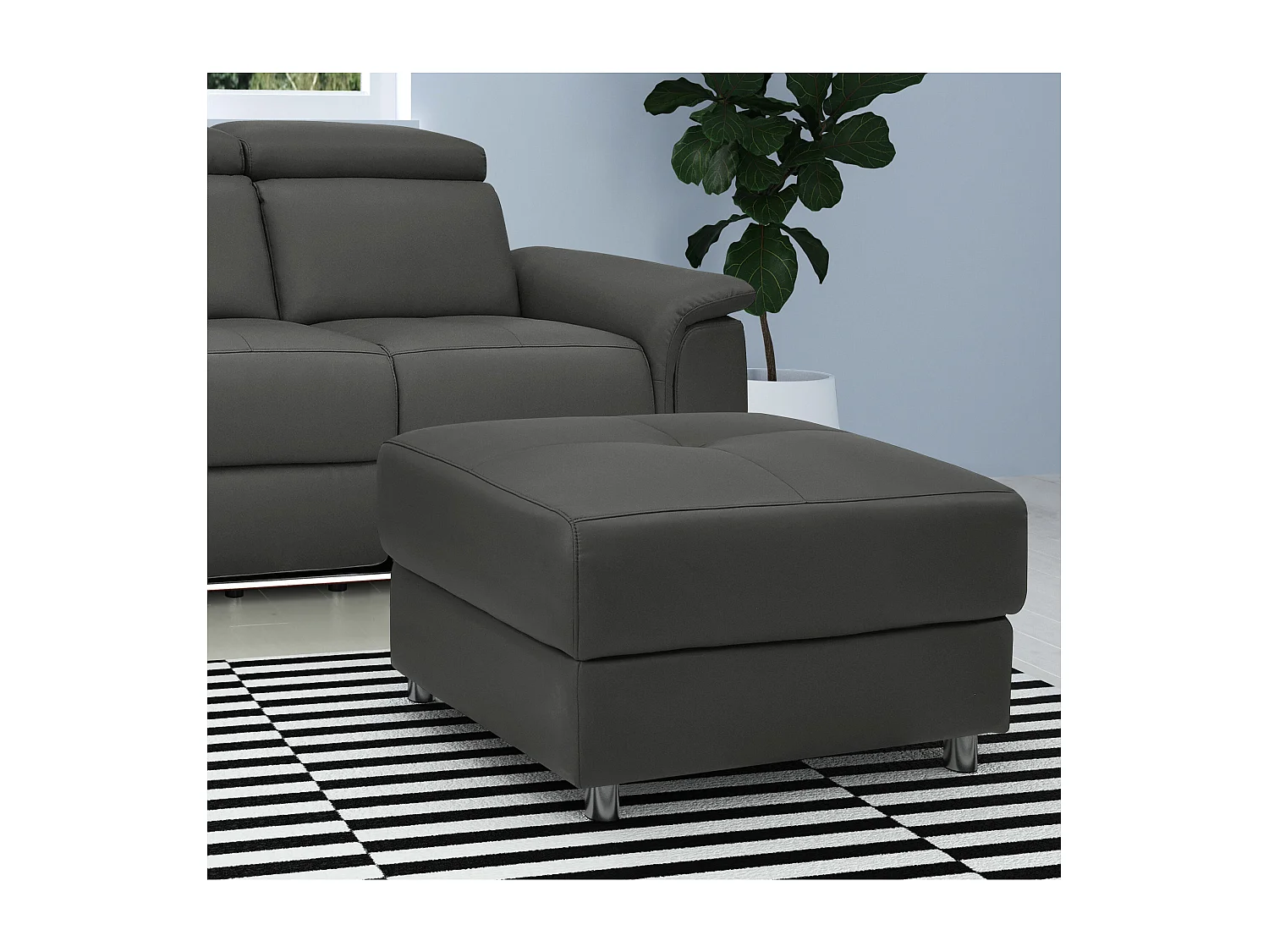 Pareli | Pouf en PU noir