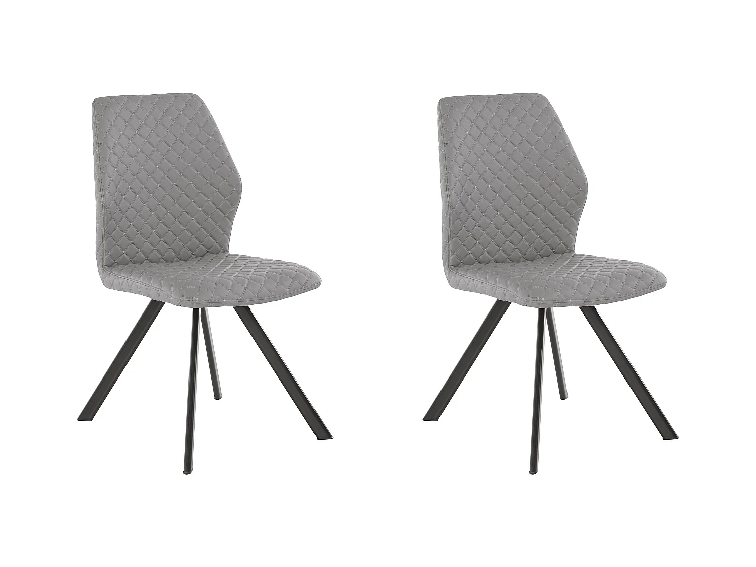 Isobel | Fauteuil de salle à manger en PU gris, 2 pièces