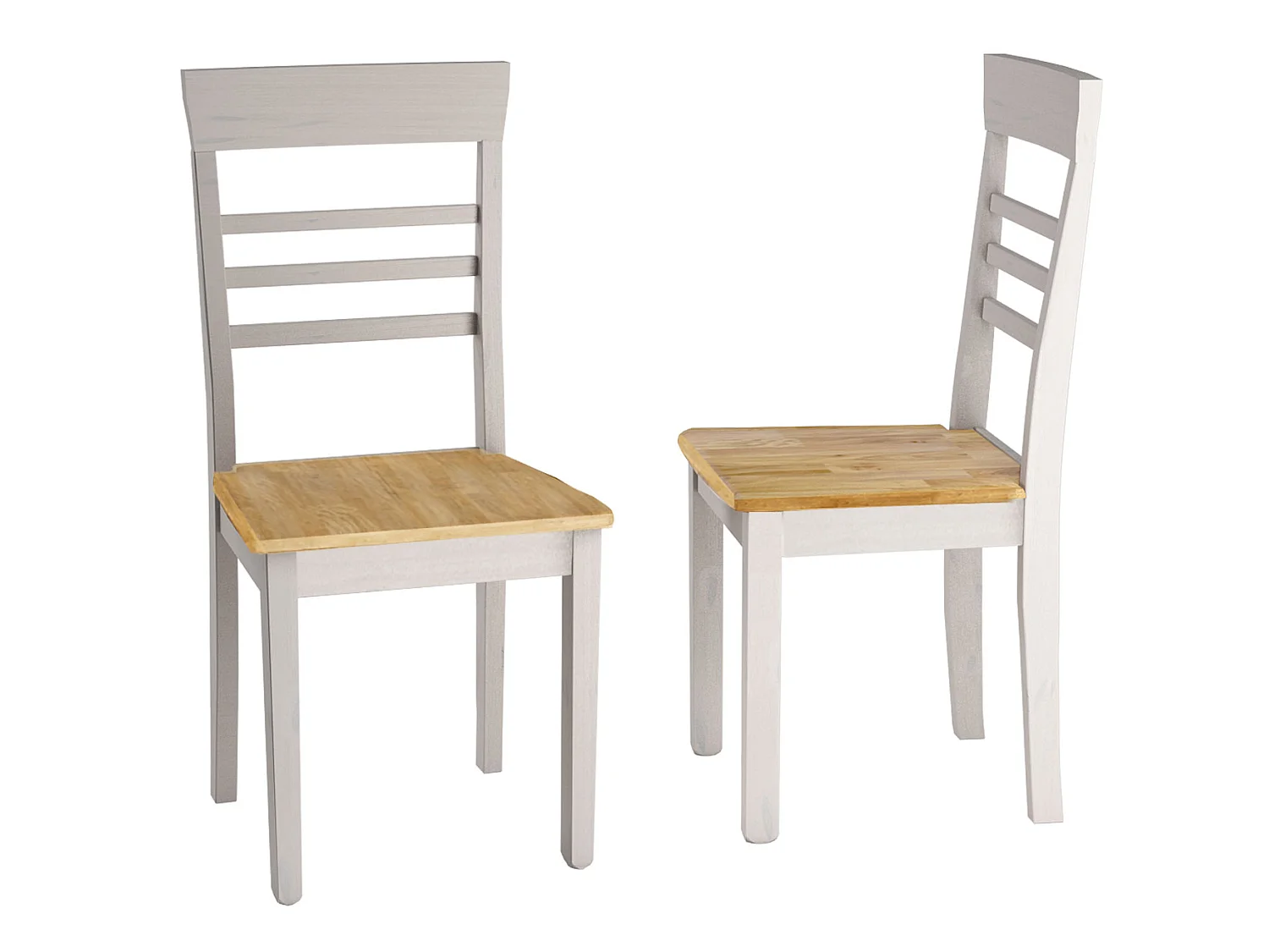MONTANA | Chaise de salle à manger en MDF blanc, 2 pièces