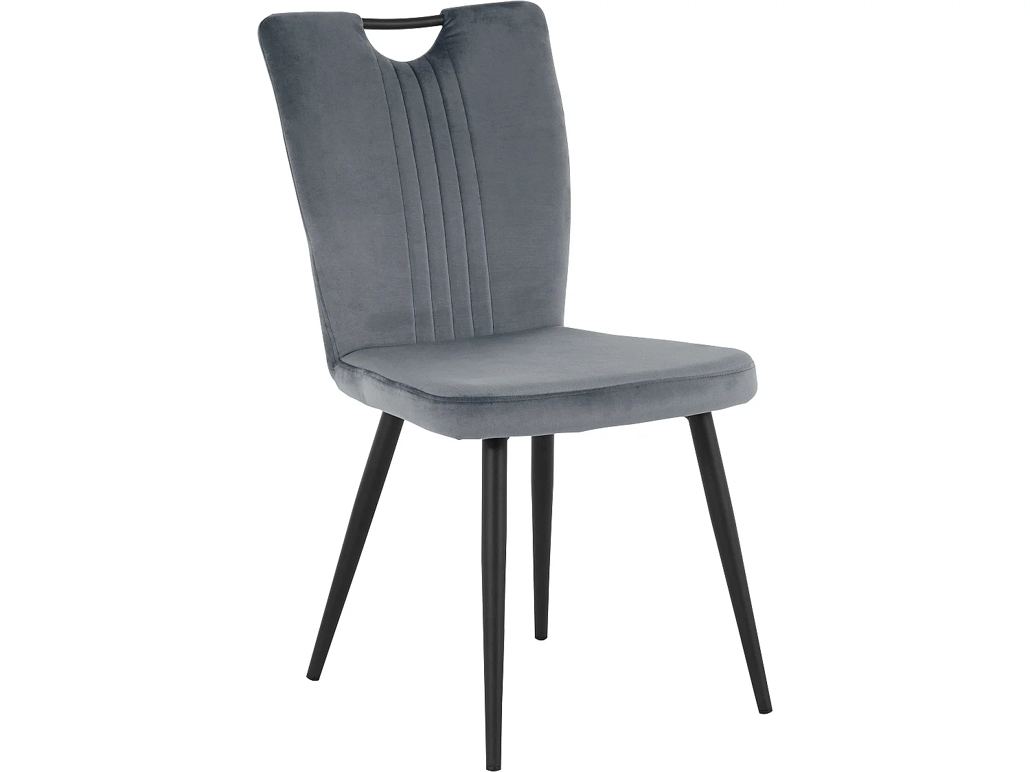 Sari | Stoel in grijs velours / zwart, 2-pak