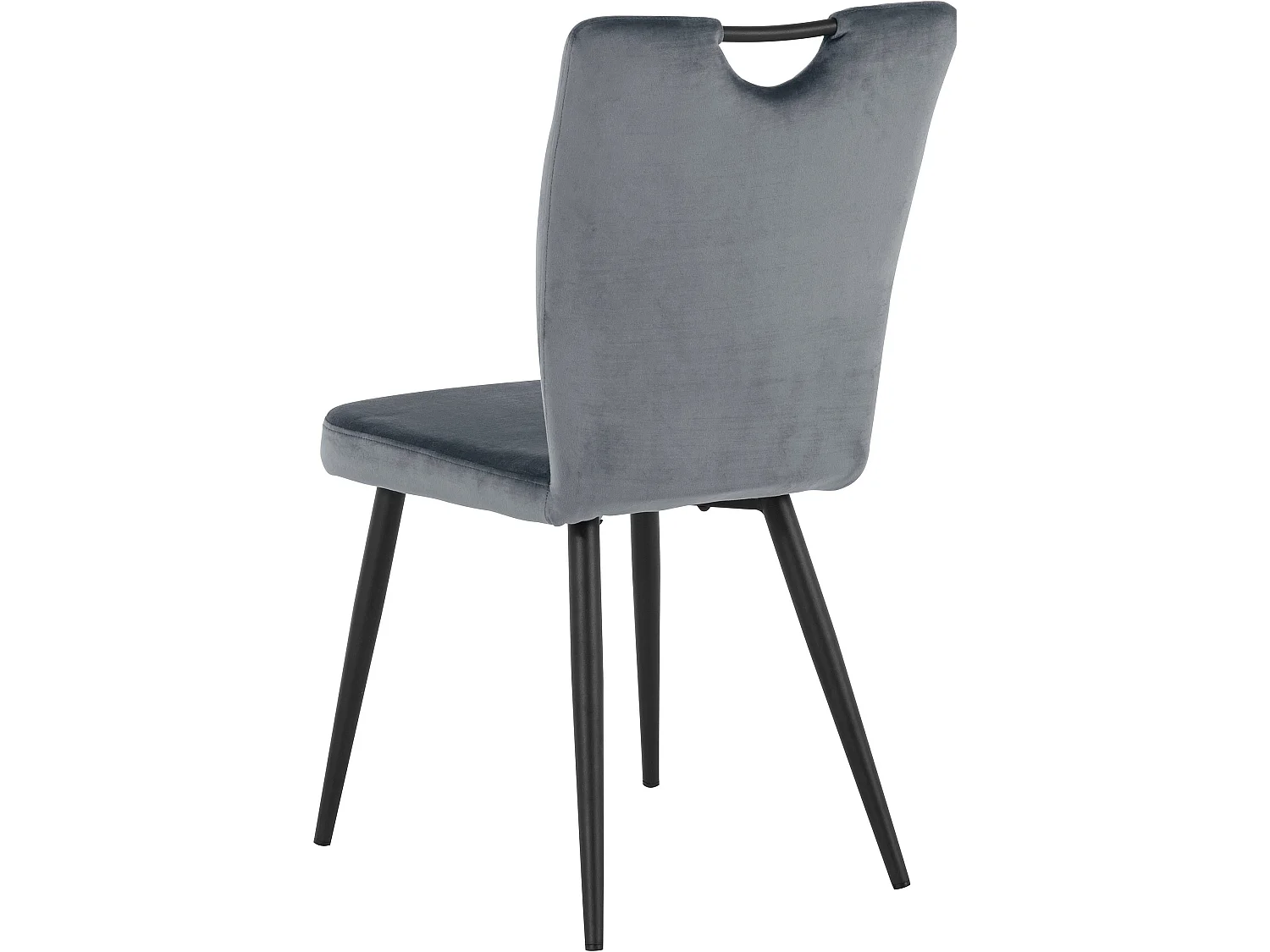 Sari | Stoel in grijs velours / zwart, 2-pak