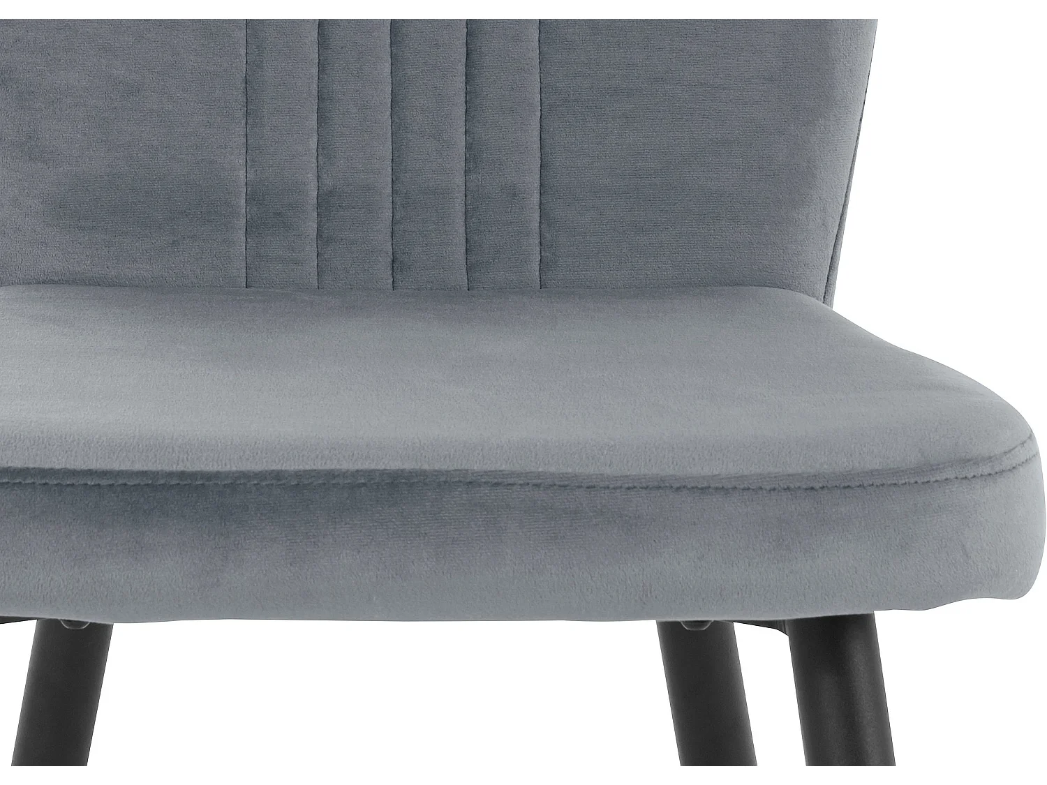 Sari | Stoel in grijs velours / zwart, 2-pak