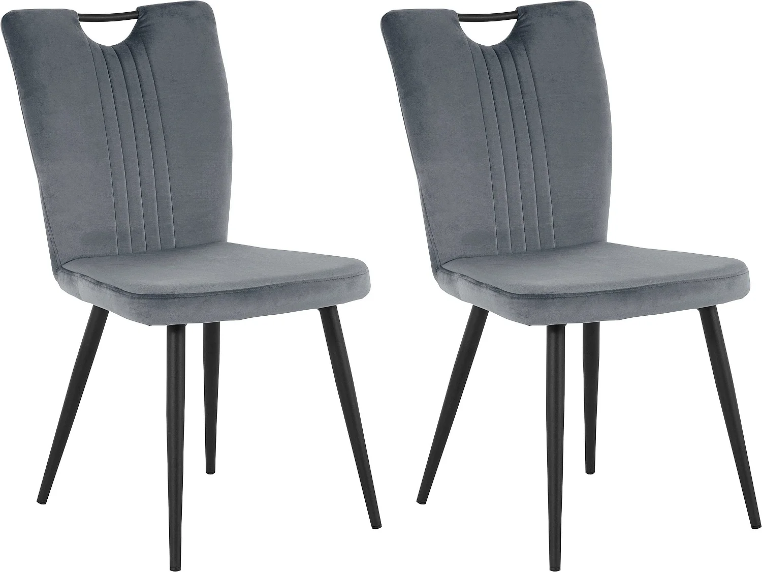 Conjunto de 4 cadeiras de jantar estofadas em microfibra castanha