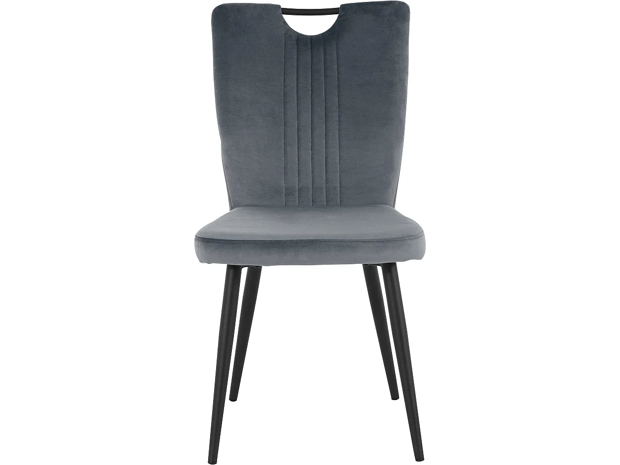 Conjunto de 4 cadeiras de jantar estofadas em microfibra castanha