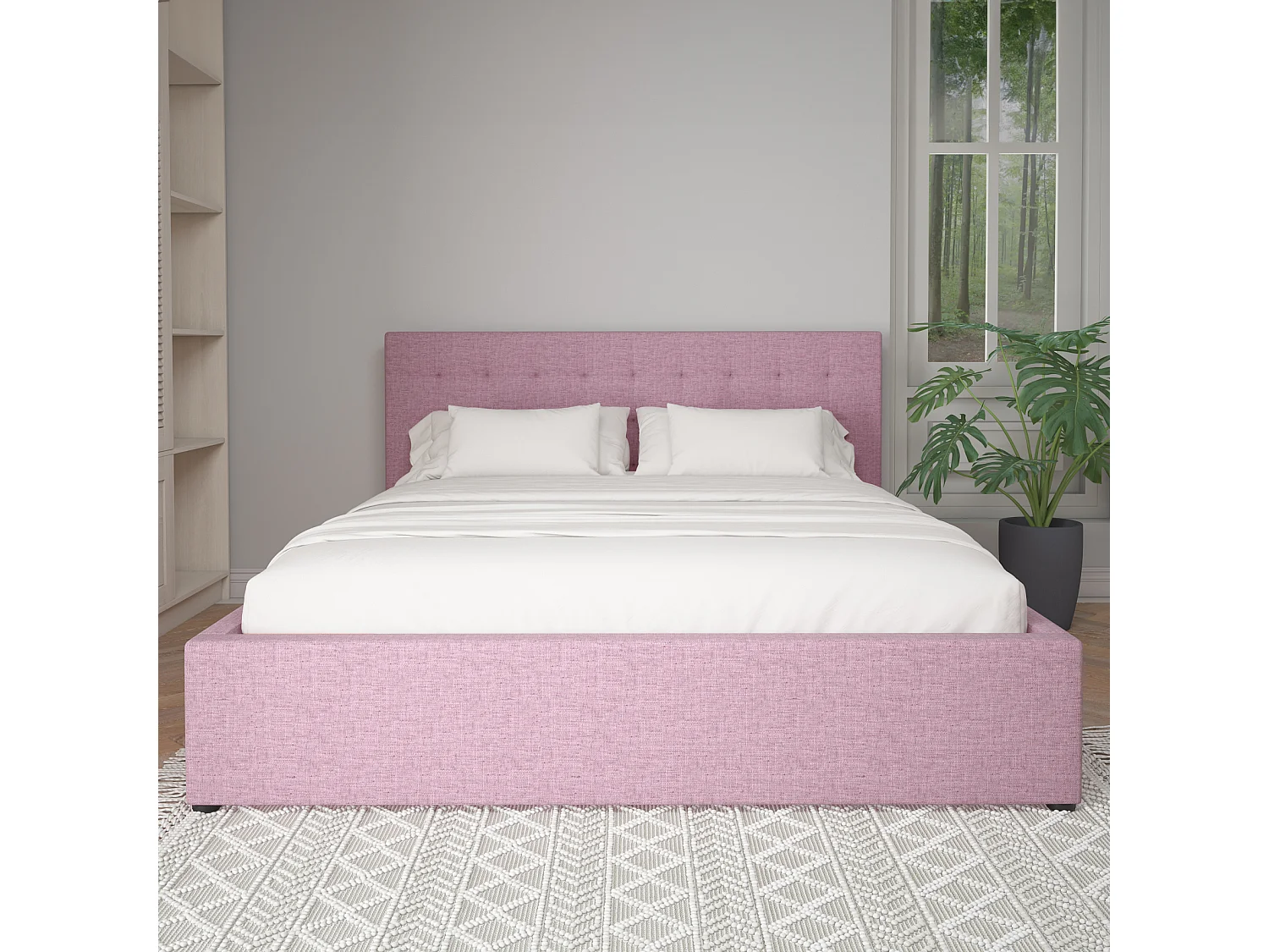 Hamar | Lit 180 cm en tissu violet