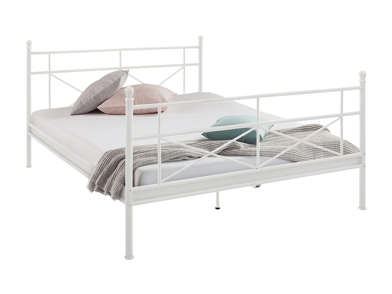 Thora | Lit 140 cm en métal blanc