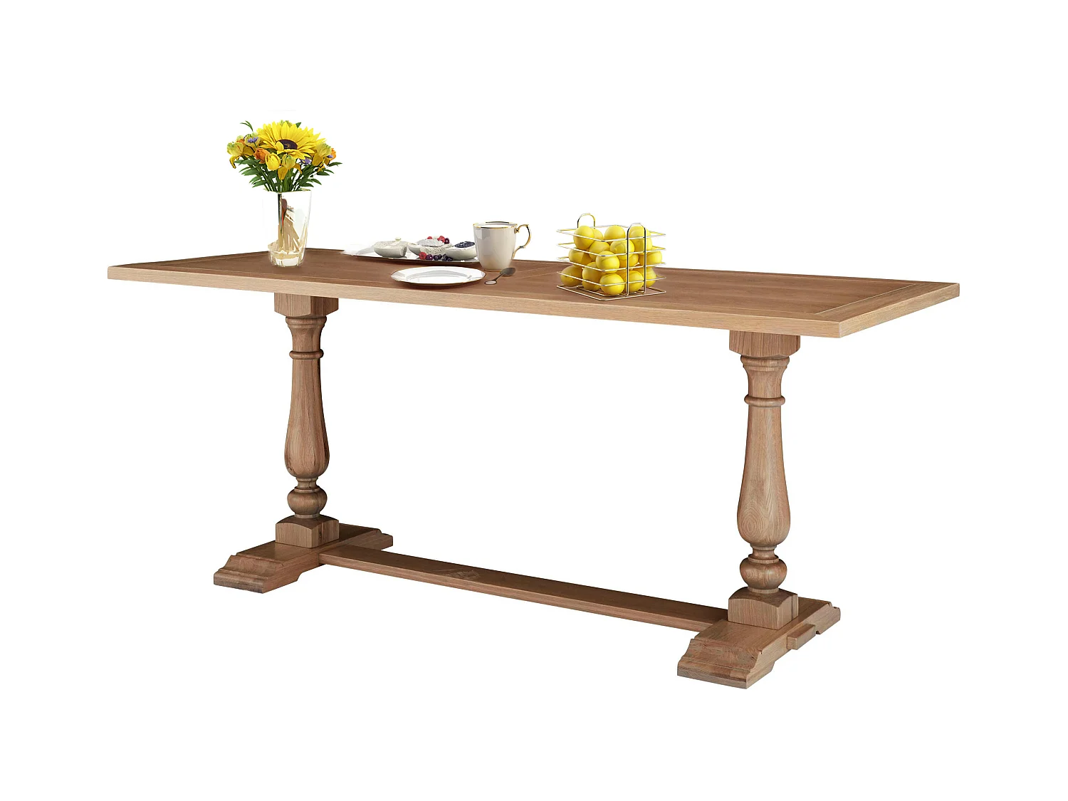 Helene | Table de salle à manger 240 cm en Chêne Grey Wash