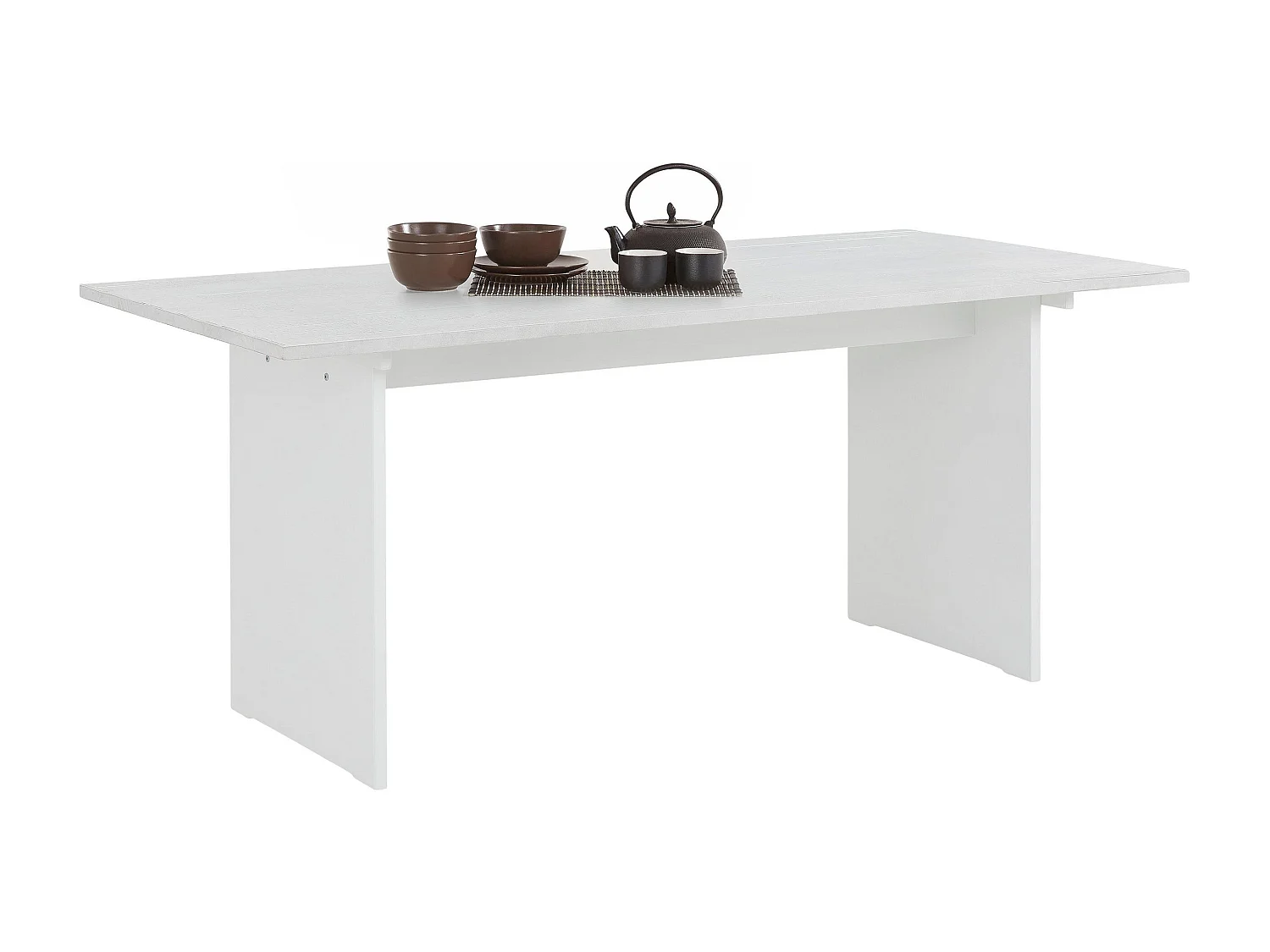 Morgan | Table de repas 180 cm en MDF blanc / Pin