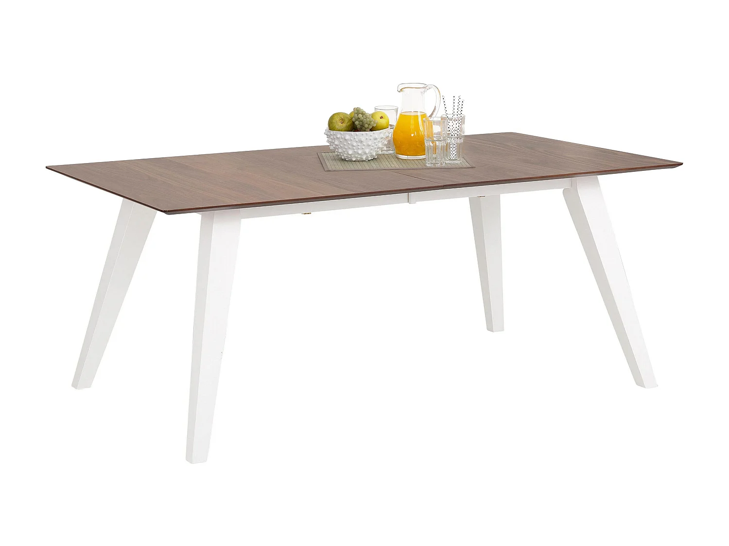Roswell | Table à manger 180 cm avec rallonge en MDF Noyer / Pin Blanc