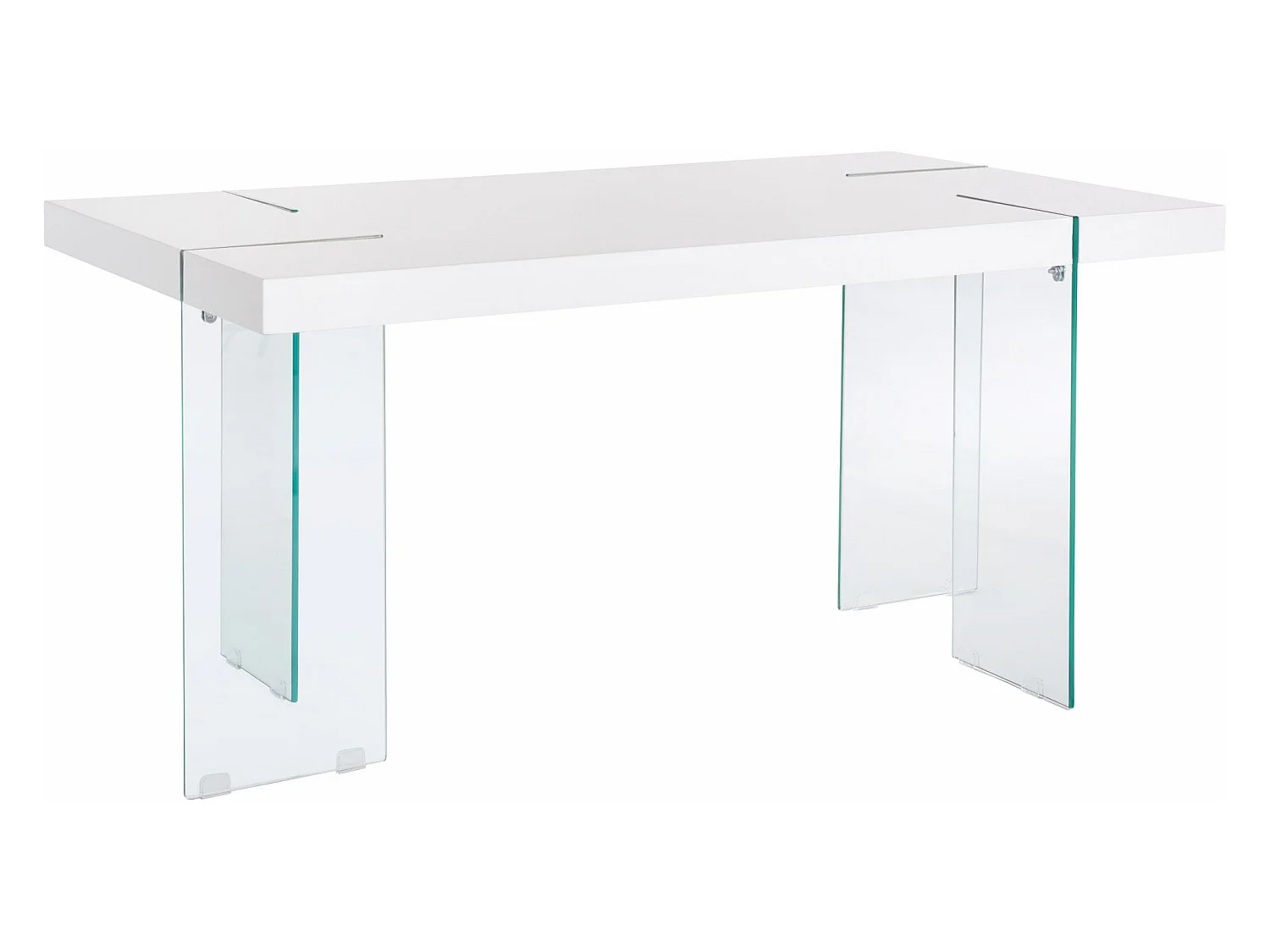 Travis | Table de salle à manger 160 cm en blanc brillant