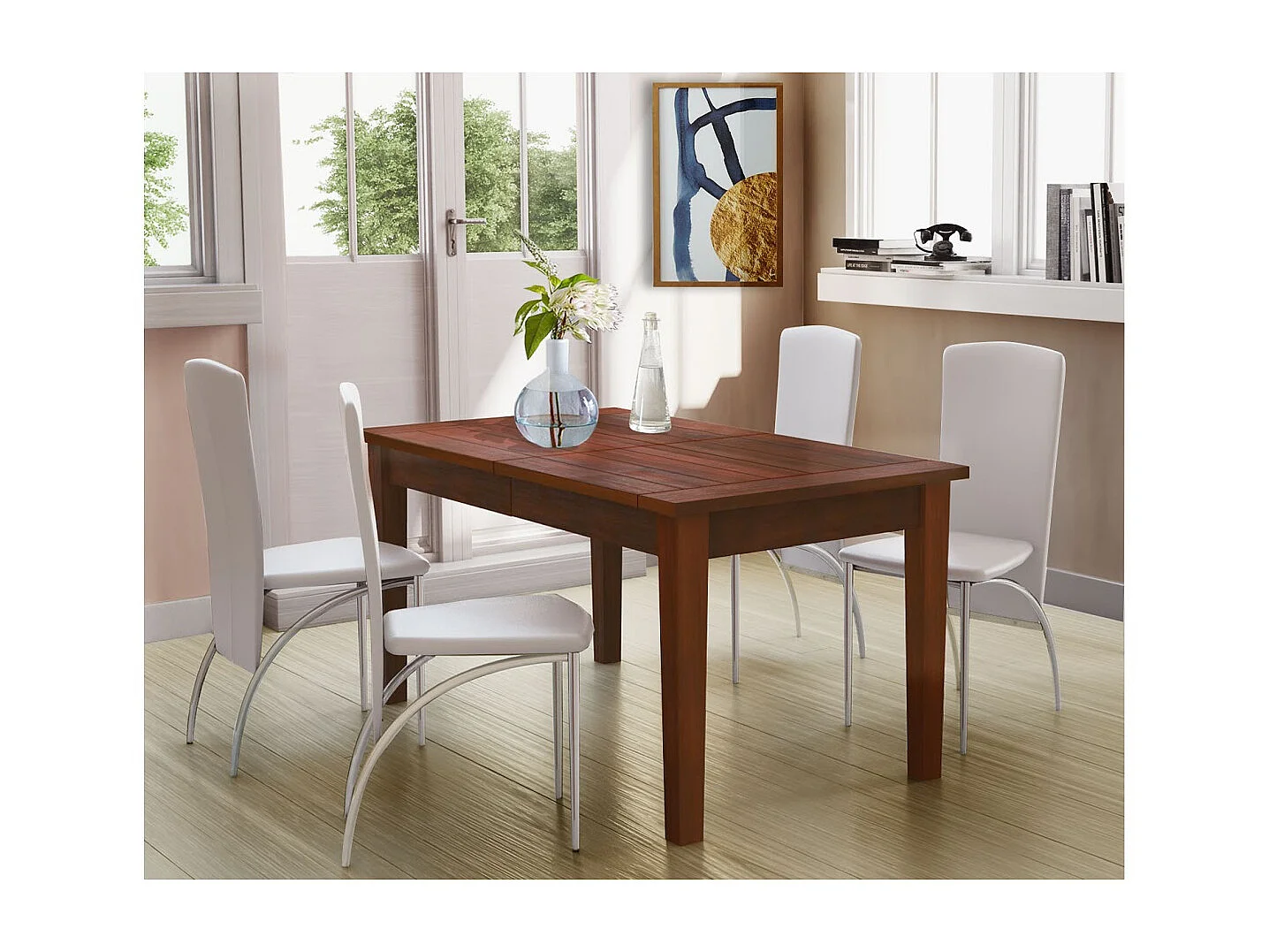 America | Table de salle à manger 180 cm en Marron