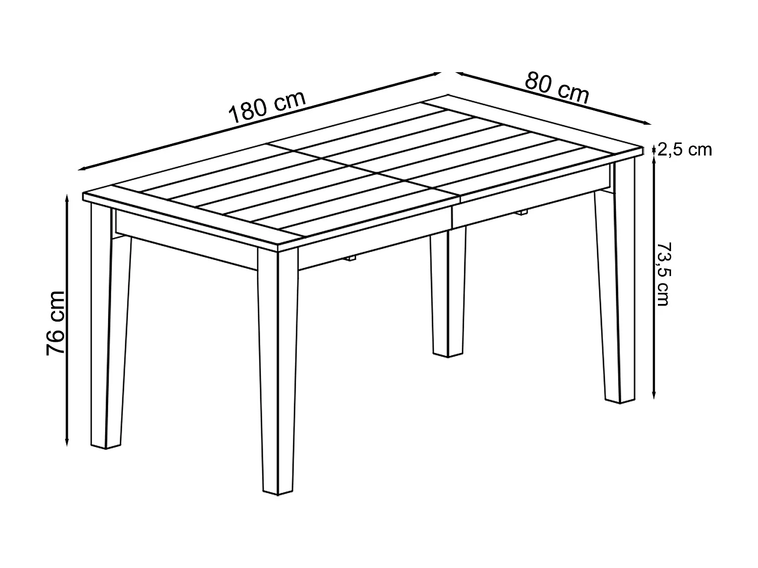 America | Esstisch 180 cm in Braun