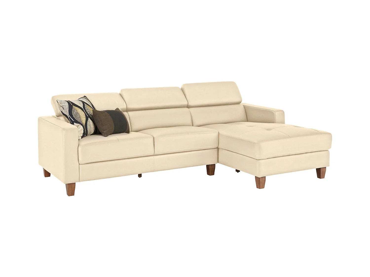 Luzern | Chaise Lounge Sofa 3 zits in Creme PU