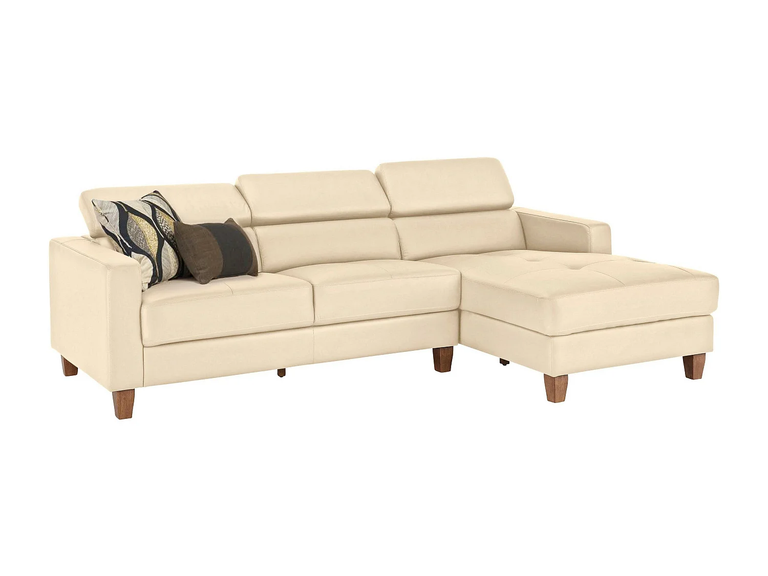 Luzern | Canapé Chaise Lounge 3 places en PU crème