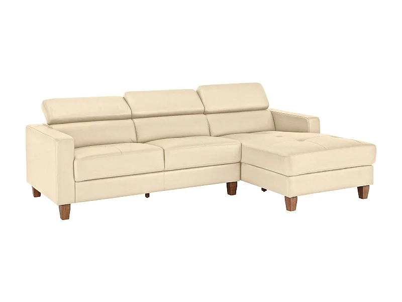 Luzern | Chaise Lounge Sofa 3 zits in Creme PU