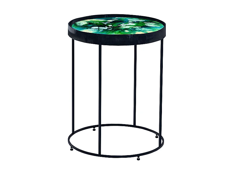 Galaxy | Beistelltisch 36 cm in Blau/Grün-Muster
