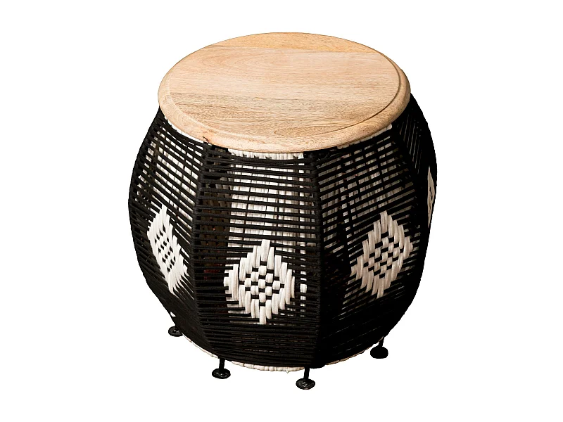 Arion | Mesa de apoio em Madeira de Manga Castanho Preto 43 cm