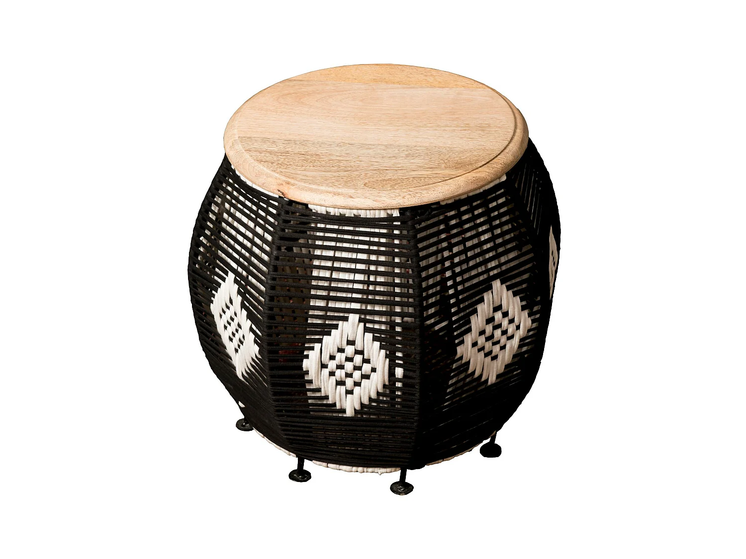 Arion | Table d'appoint en bois de manguier Marron/ Noir, 43 cm