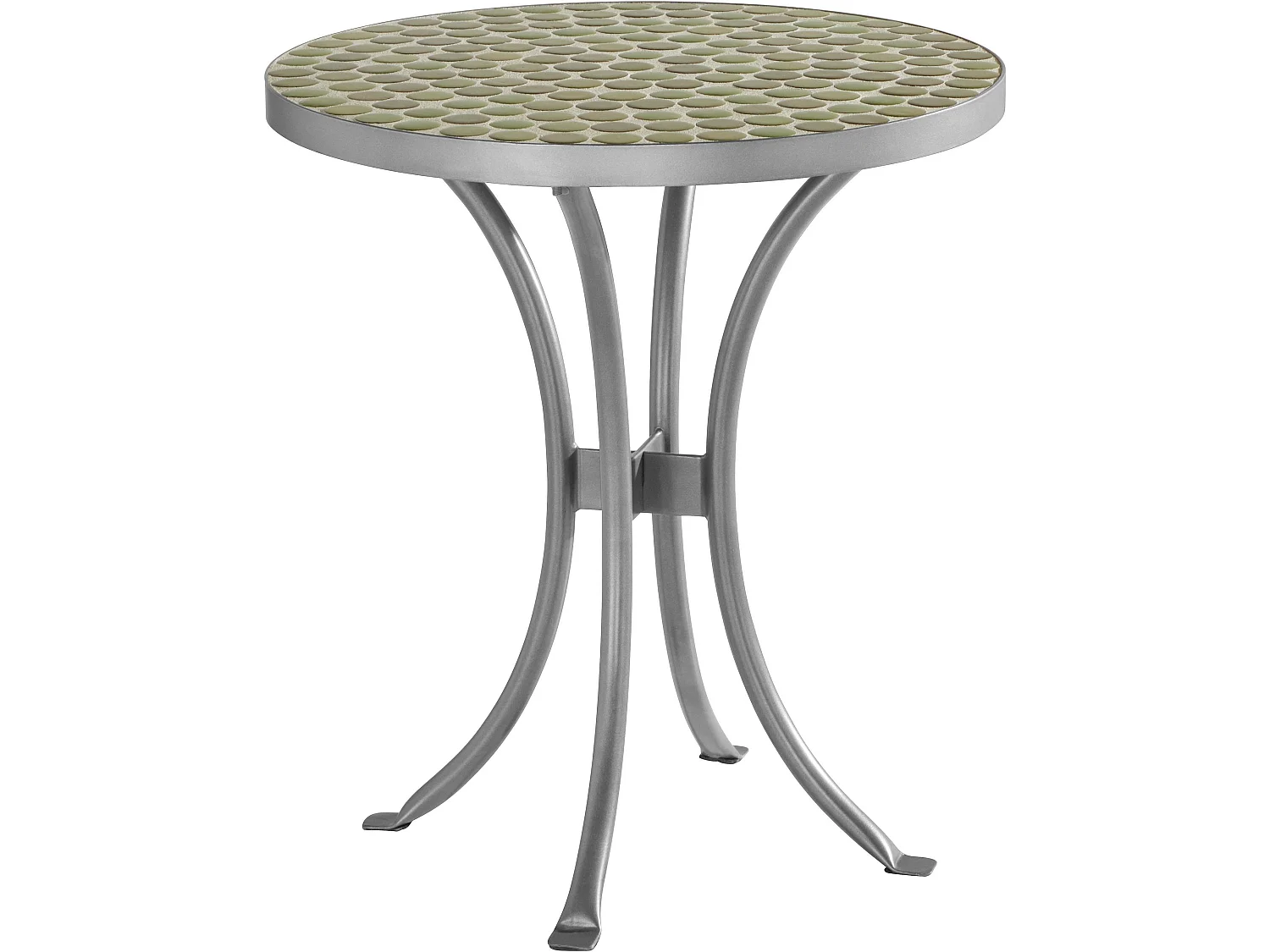Steph | Table d'appoint 46 cm avec Mozaik en métal gris