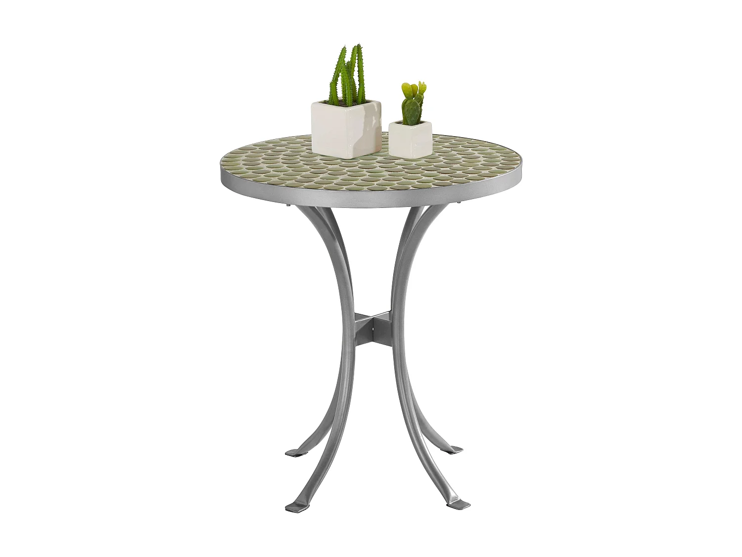 Steph | Table d'appoint 46 cm avec Mozaik en métal gris