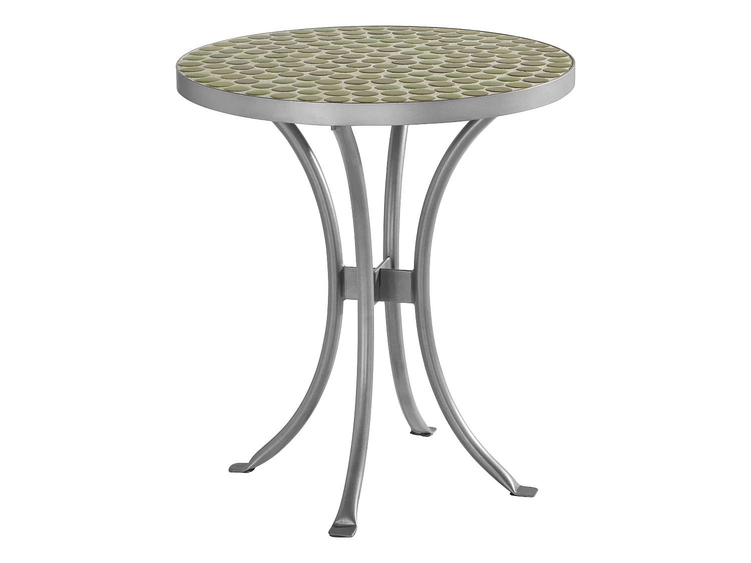 Steph | Table d'appoint 46 cm avec Mozaik en métal gris
