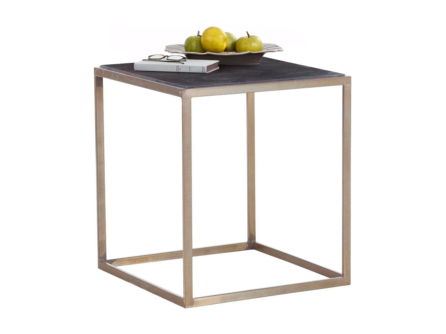 Ulrich | Table d'appoint en laiton Antiq / noyer