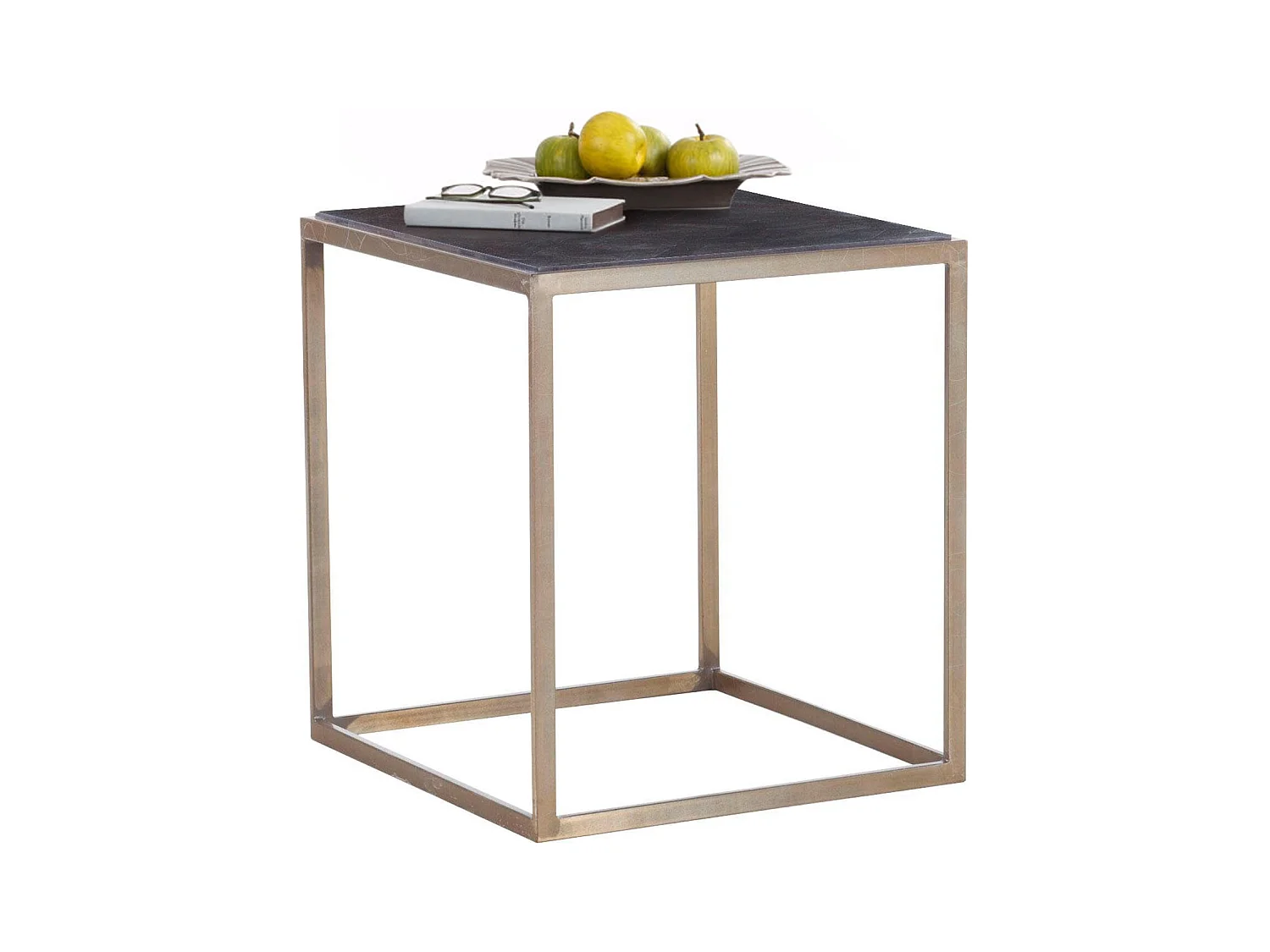 Ulrich | Table d'appoint en laiton Antiq / noyer