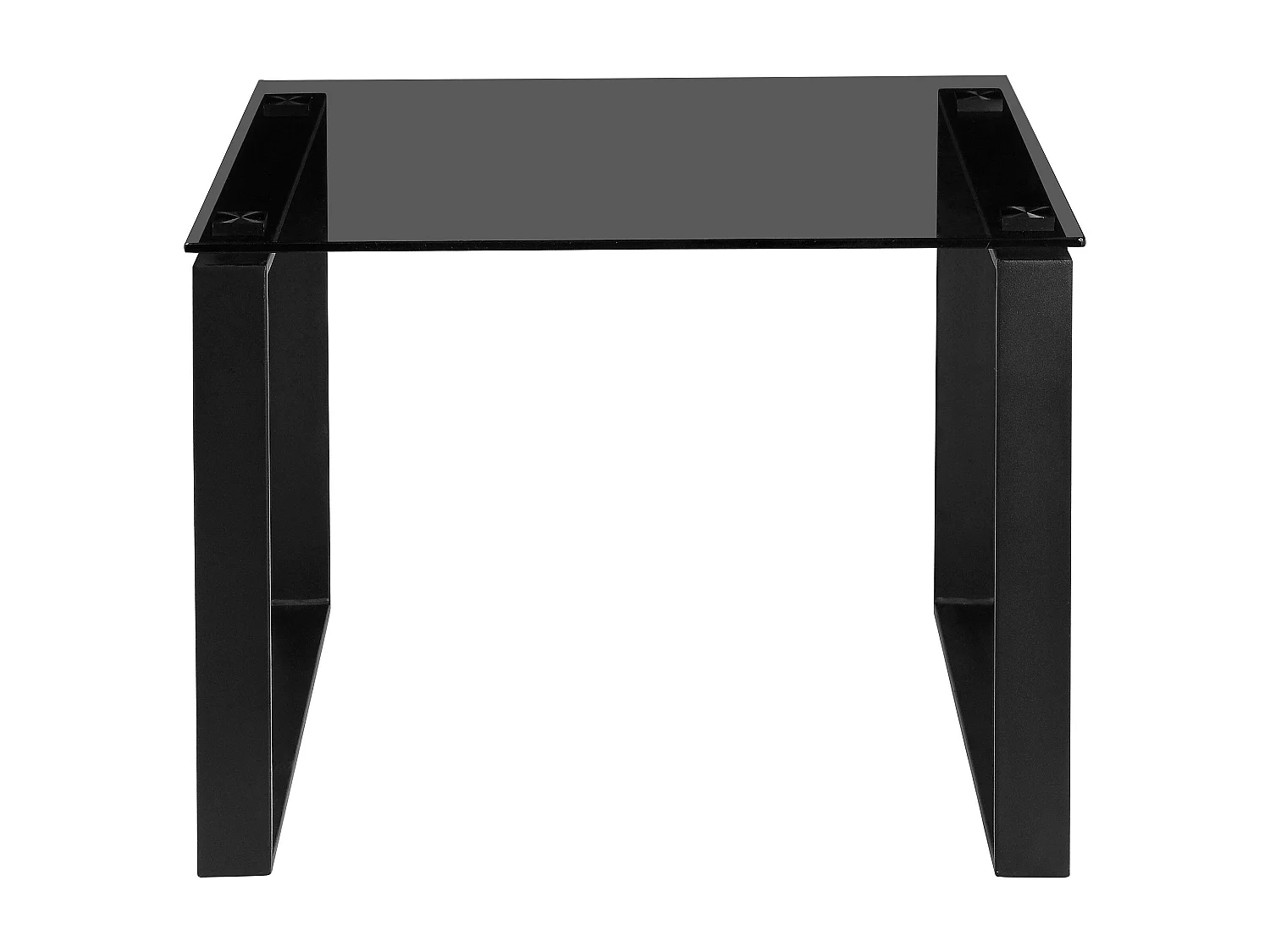 Otis | Table d'appoint avec verre fumé et pieds noirs