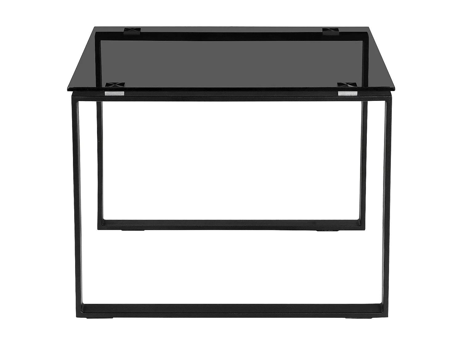 Otis | Table d'appoint avec verre fumé et pieds noirs