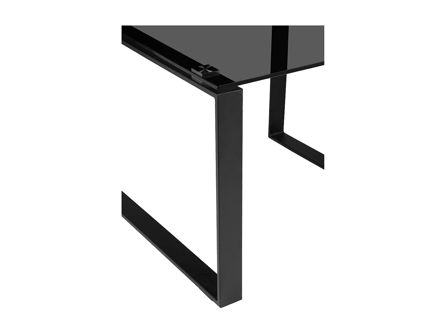 Otis | Table d'appoint avec verre fumé et pieds noirs