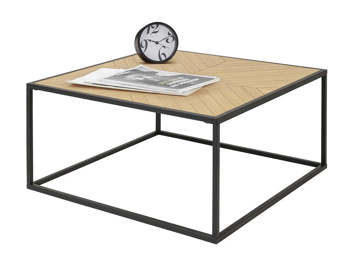 Ortiz | Table d'appoint 90 cm en Nature / Noir