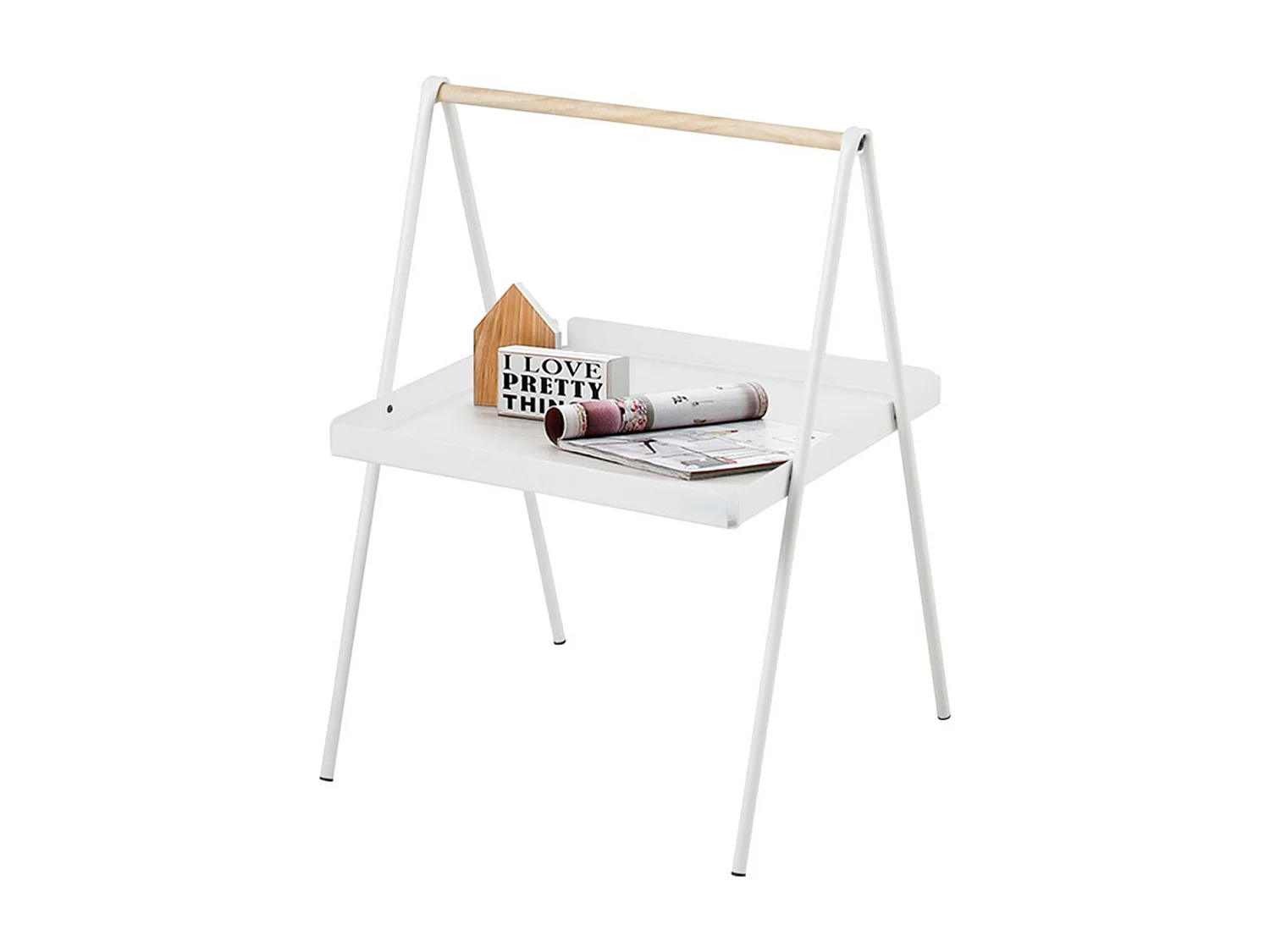 Slop | Tavolo-lampada in metallo bianco/legno