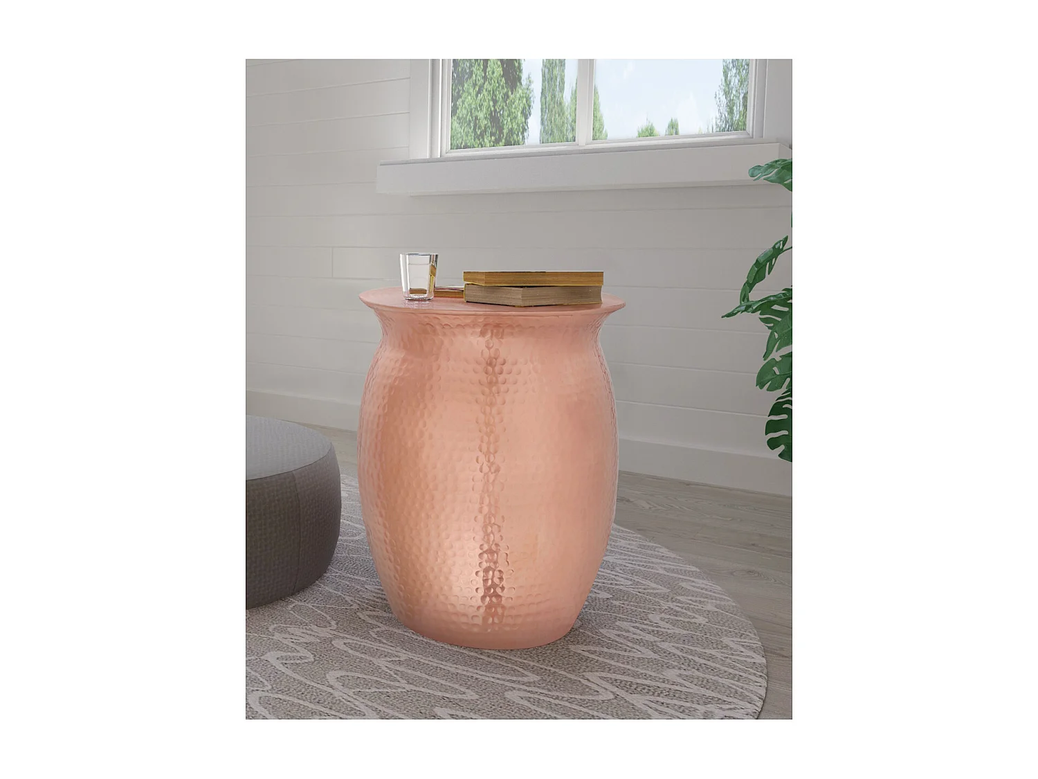 Gloria | Couchtisch 40 cm aus kupferfarbenem Aluminium