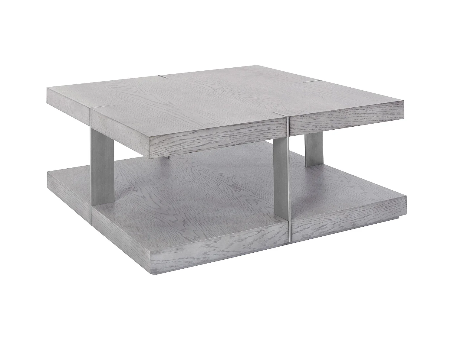 Verrazano | Table basse 100 cm en MDF gris / argent