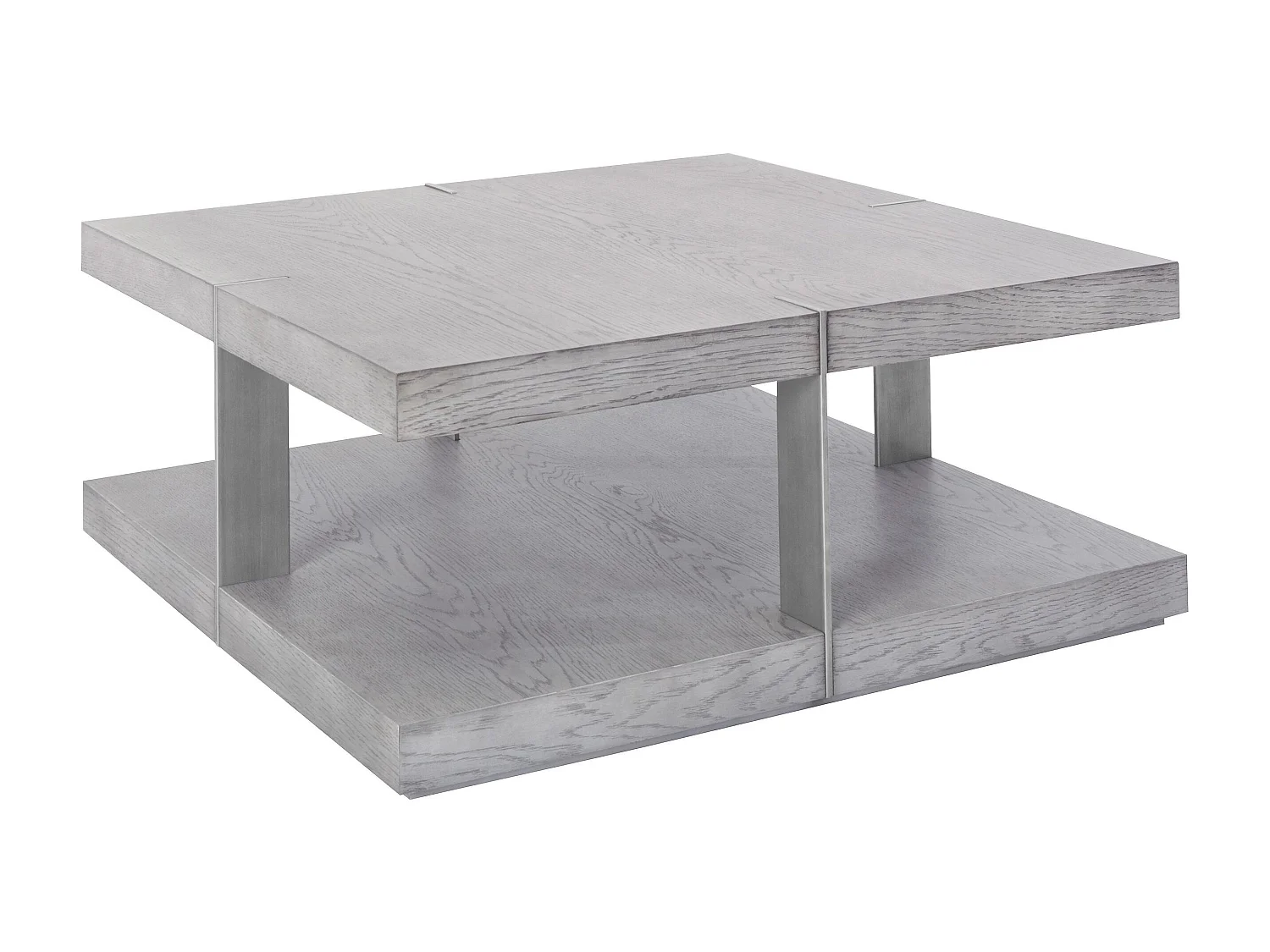 Verrazano | Table basse 100 cm en MDF gris / argent