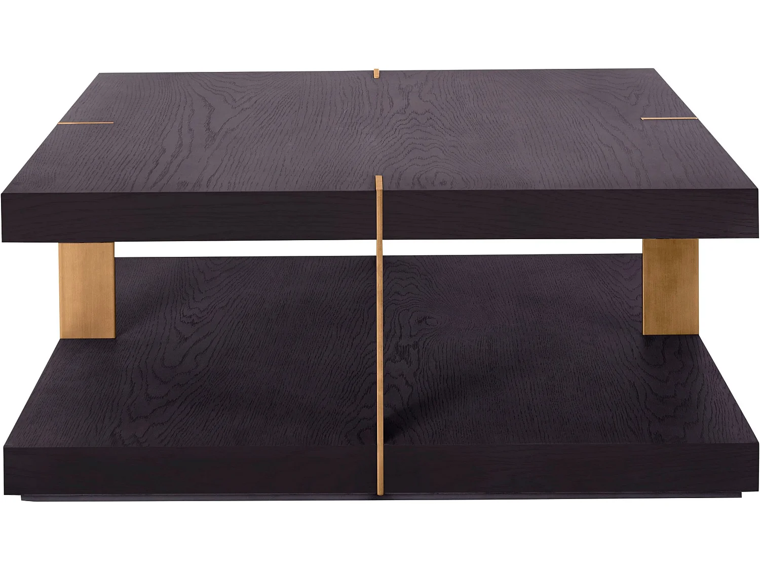 Verrazano | Salontafel 90 cm in bruin/messing MDF