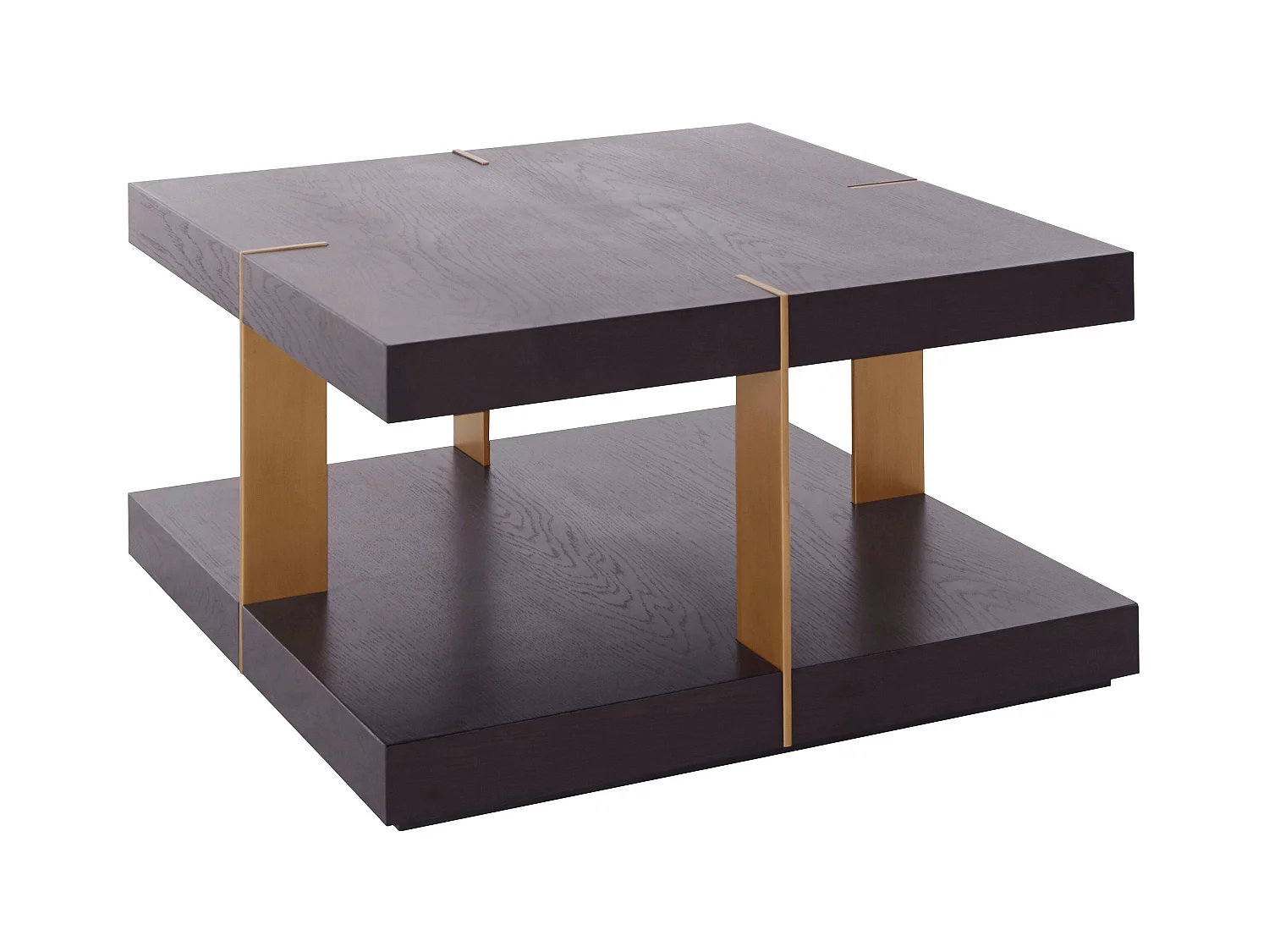 Verrazano | Table basse 90 cm en MDF Marron / Laiton