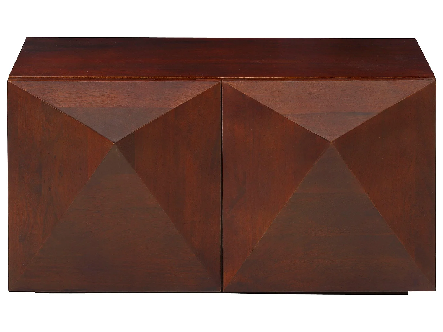 Diamond | Table basse avec 2 portes en bois de manguier marron