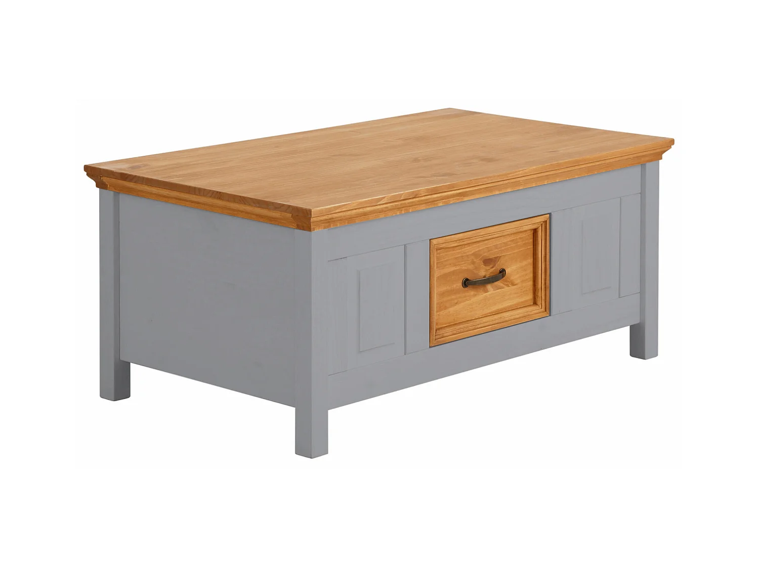 Selma | Table basse avec 1 tiroir en pin gris