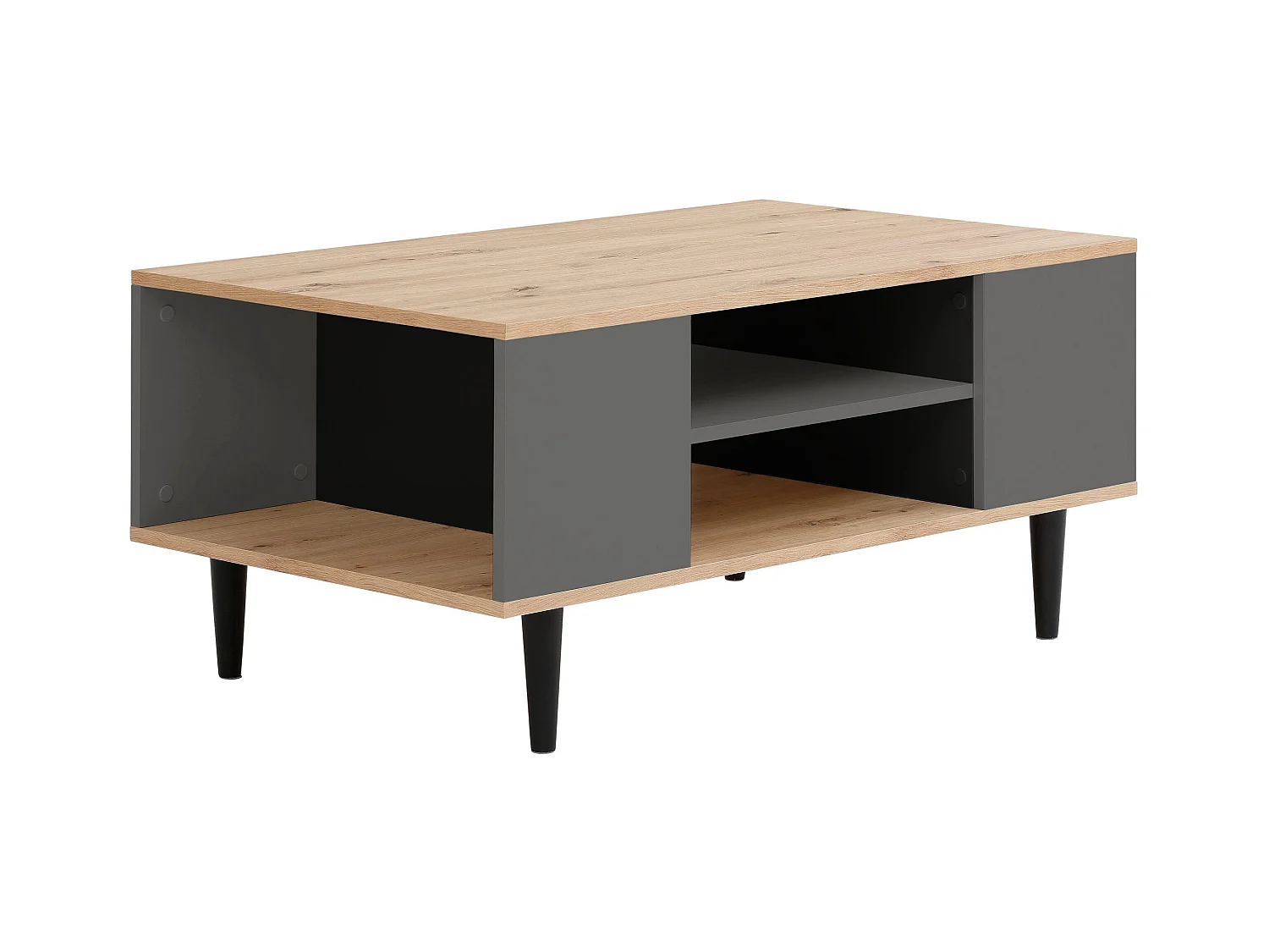 Legro | Table basse en MDF gris/chêne
