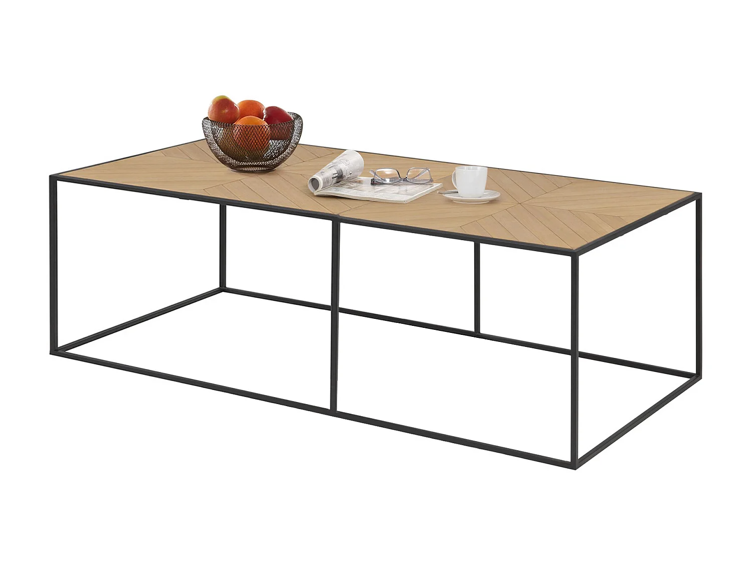 Ortiz | Table basse 120 cm en Nature / Noir