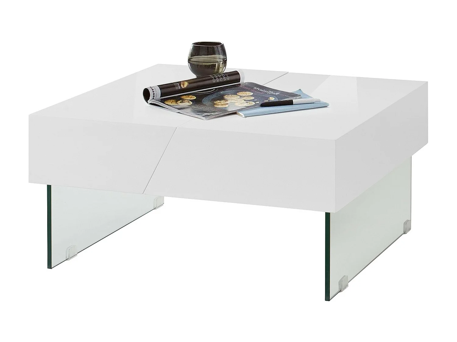 Punto | Table basse 75 cm en blanc brillant
