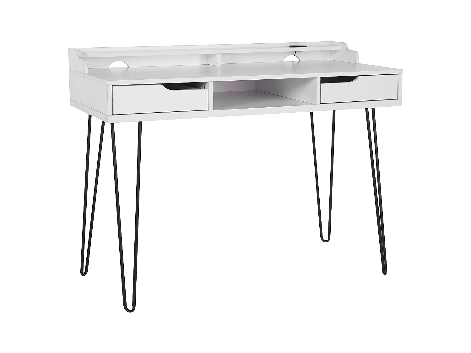 New Haven | Bureau avec 2 tiroirs en blanc