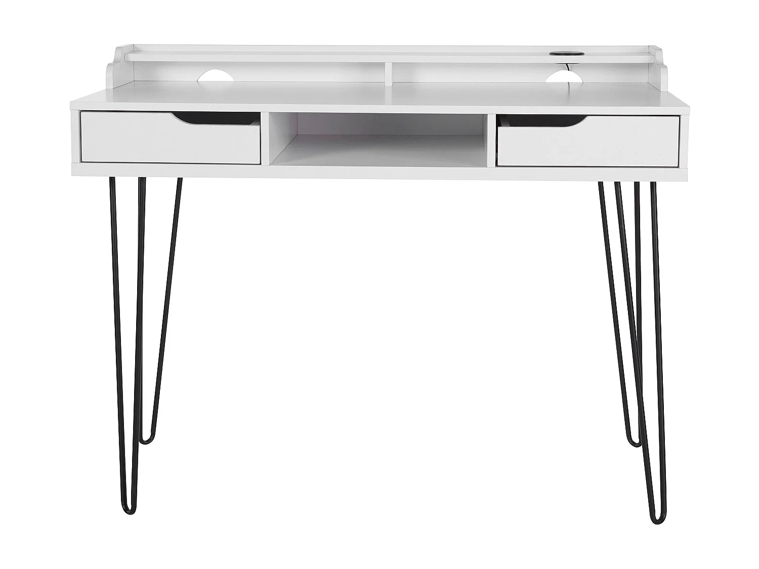 New Haven | Bureau avec 2 tiroirs en blanc