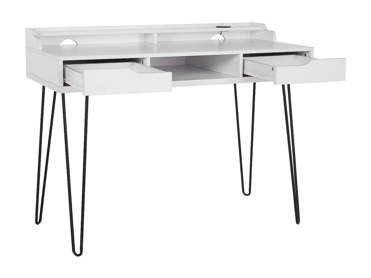 New Haven | Bureau avec 2 tiroirs en blanc