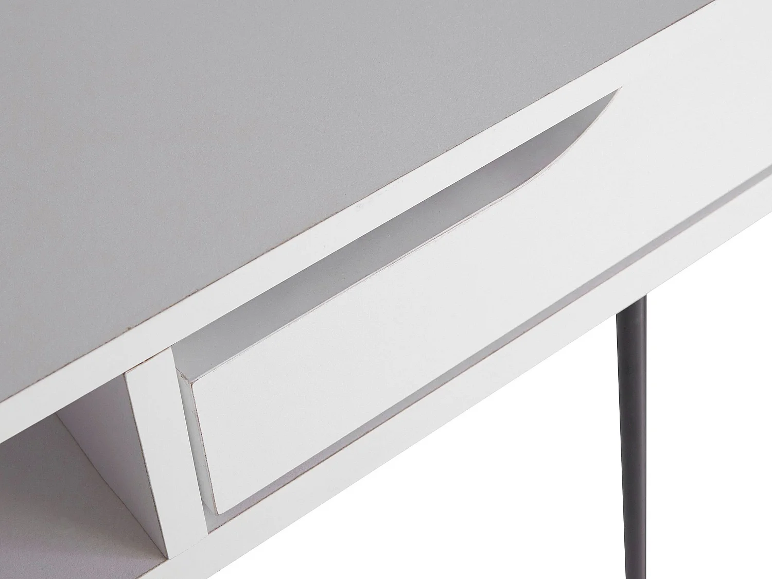 New Haven | Bureau avec 2 tiroirs en blanc