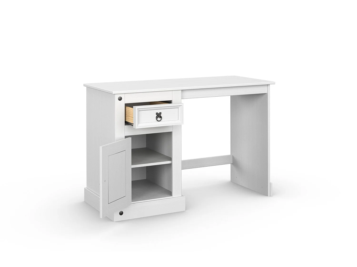 Mexico | Bureau avec 1 tiroir et 1 porte en pin blanc